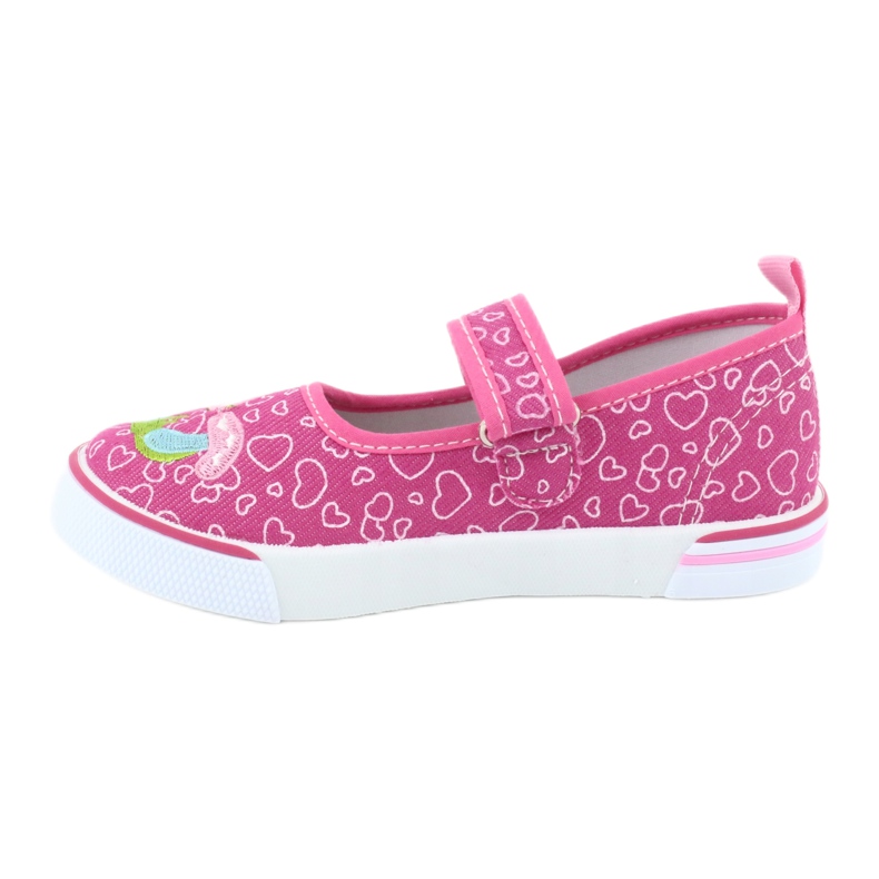 American Club Ballerinas Sneakers mit Klettverschluss TEN15 Herzen blau rosa grün 1