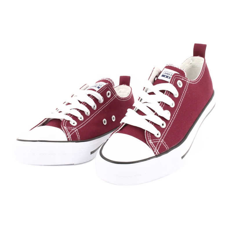 American Club Damen -Sneaker Burgund gebunden rot 2