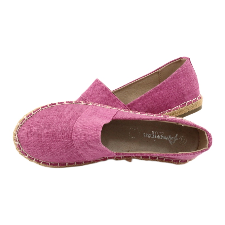 American Club Amerikanische Espadrilles-Ballerinas für Mädchen rosa 4