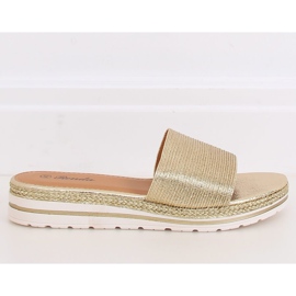 Goldene goldene Damenpantoffeln 222-32II Gold 1