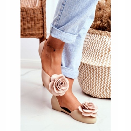 LU BOO Gummiballerinas Meliski Flowers Beige Esther 1