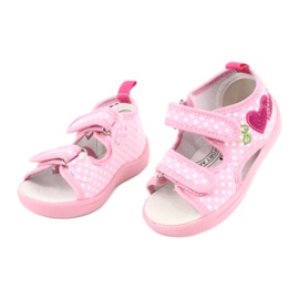 American Club Kinderschuhe Hausschuhe Sandalen Herzen American TEN20 weiß rosa 1