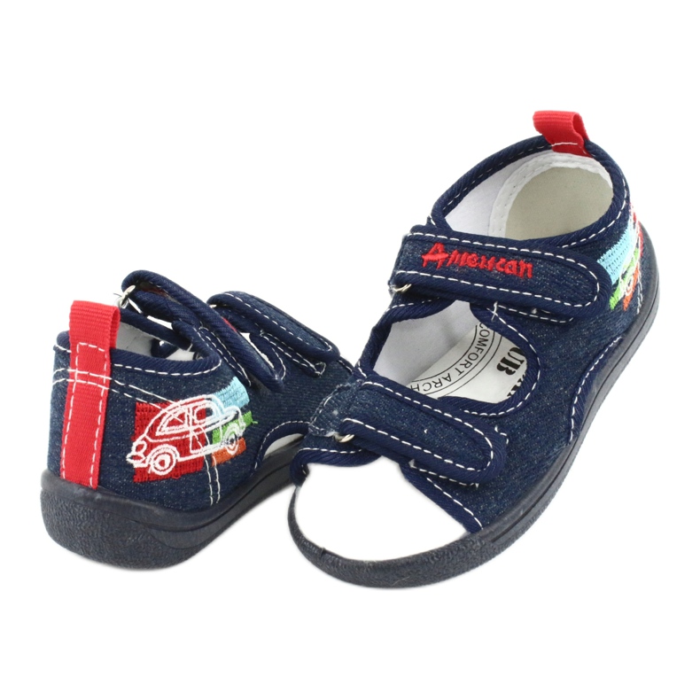 American Club Amerikanische Sandalen Kinderschuhe Lederdecksohle TEN46 rot navy blau 3