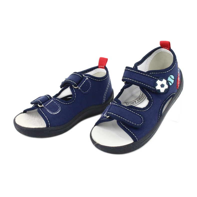 American Club Sandalen Jungen American TEN27 Hausschuhe Ball navy blau 2
