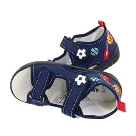 American Club Sandalen Jungen American TEN27 Hausschuhe Ball navy blau 4