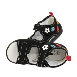 American Club Sandalen Jungen American TEN27 Hausschuhe Ball schwarz 4