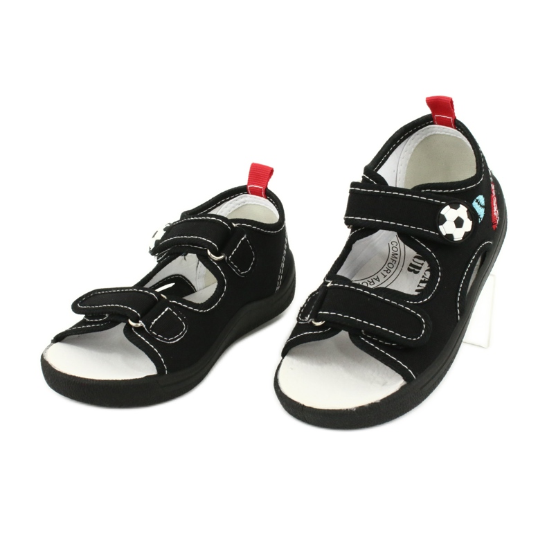 American Club Sandalen Jungen American TEN27 Hausschuhe Ball schwarz 2