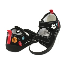 American Club Sandalen Jungen American TEN27 Hausschuhe Ball schwarz 3