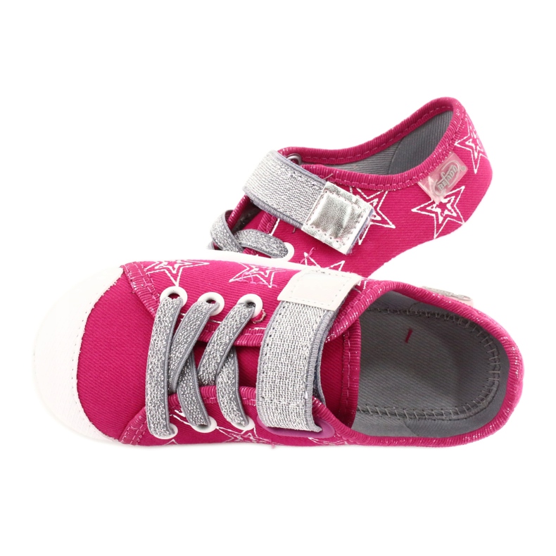 Mädchen Turnschuhe Hausschuhe mit Sternen Befado 251X096 rosa silber- 5