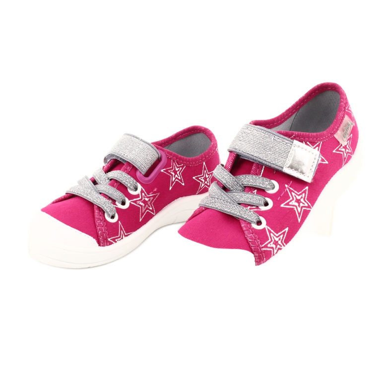 Mädchen Turnschuhe Hausschuhe mit Sternen Befado 251X096 rosa silber- 3