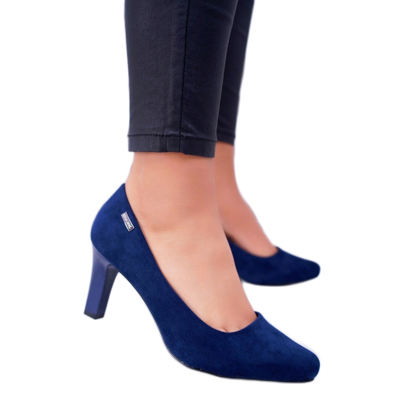 Damen Pumps Sergio Leone Marineblau Wildleder Orsola navy blau 1
