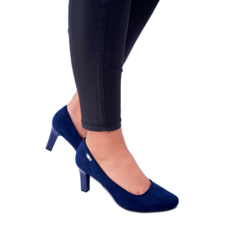 Damen Pumps Sergio Leone Marineblau Wildleder Orsola navy blau 2
