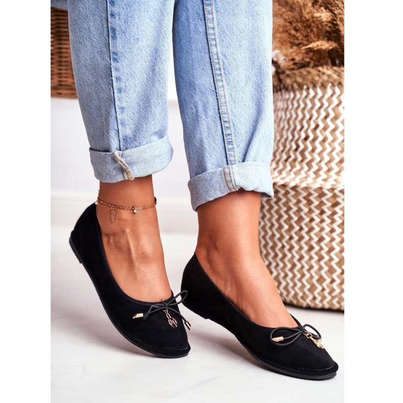 Damen Ballerinas Lu Boo Wildleder Schwarz Layla 1