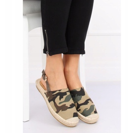 Espadrilles mit offenem Fersentarn HH-119 Camouflage grün 1