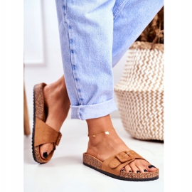 BUGO Damen Braun Hausschuhe Schnalle verstellbar Rosaline 2