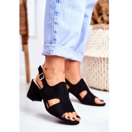 BUGO Damensandalen mit Absatz Openwork Black Valery schwarz 2