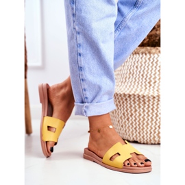 BUGO Damen Hausschuhe Gelb Geometrische Klassisch Theodora 2