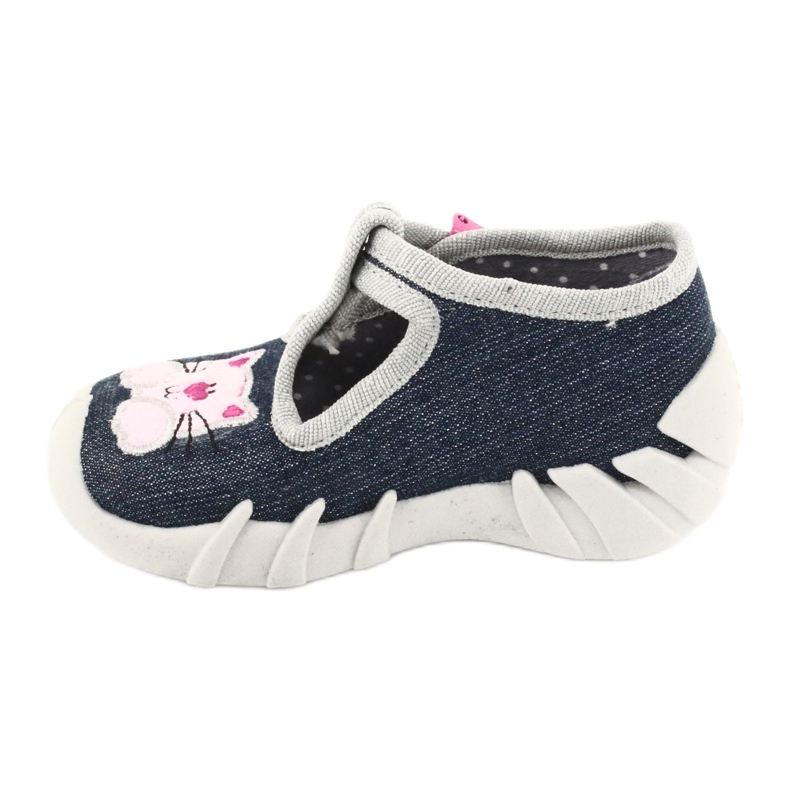 Befado Kinderschuhe 110P378 marineblau rosa grau 2