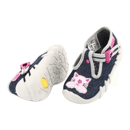 Befado Kinderschuhe 110P378 marineblau rosa grau 4