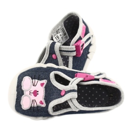Befado Kinderschuhe 110P378 marineblau rosa grau 5