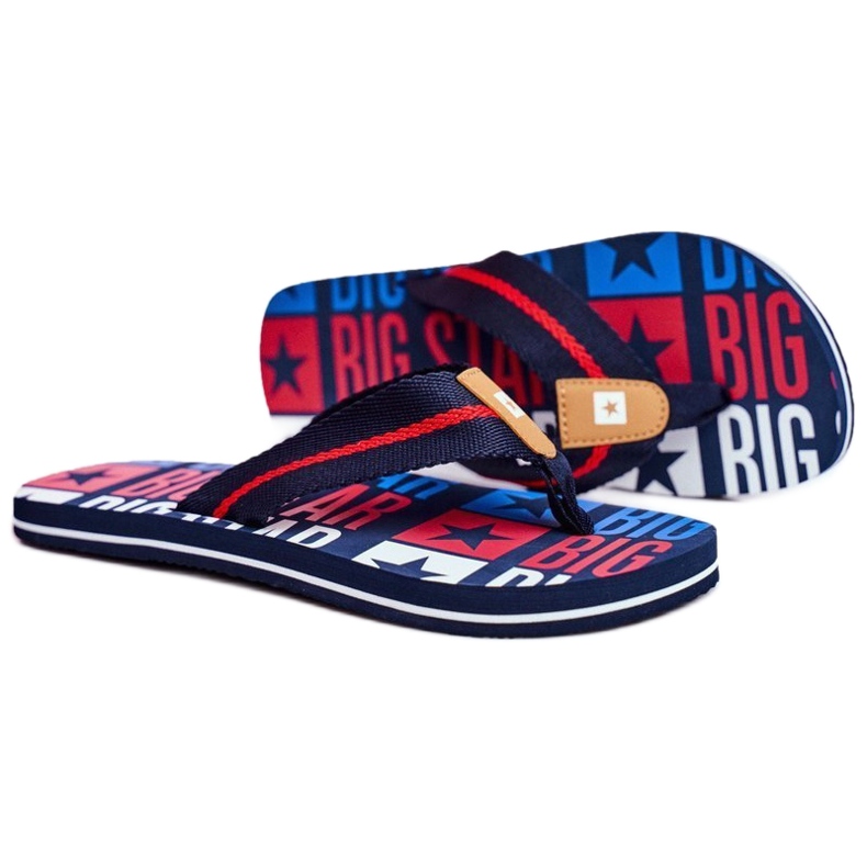 Herren Hausschuhe Flip-Flops Big Star Marineblau FF274A484 navy blau 3