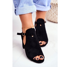 BUGO Damensandalen mit Absatz Openwork Schwarz Kira 1