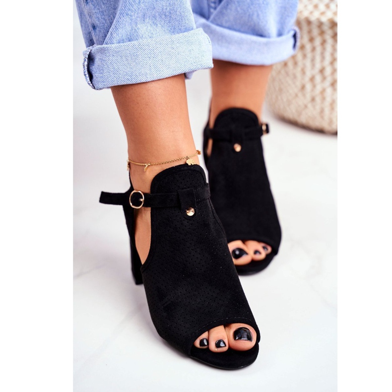 BUGO Damensandalen mit Absatz Openwork Schwarz Kira 1