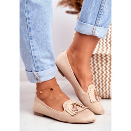 BUGO Damen Slipper Beige Lords Fringes Therese 1