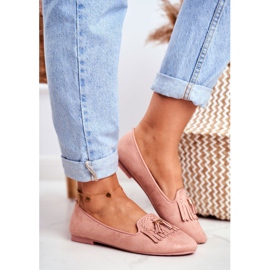 BUGO Damen Slipper Pink Lords Fringes Therese rosa 1