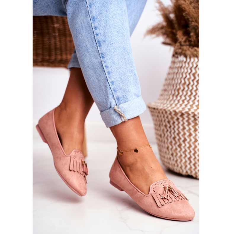 BUGO Damen Slipper Pink Lords Fringes Therese rosa 2