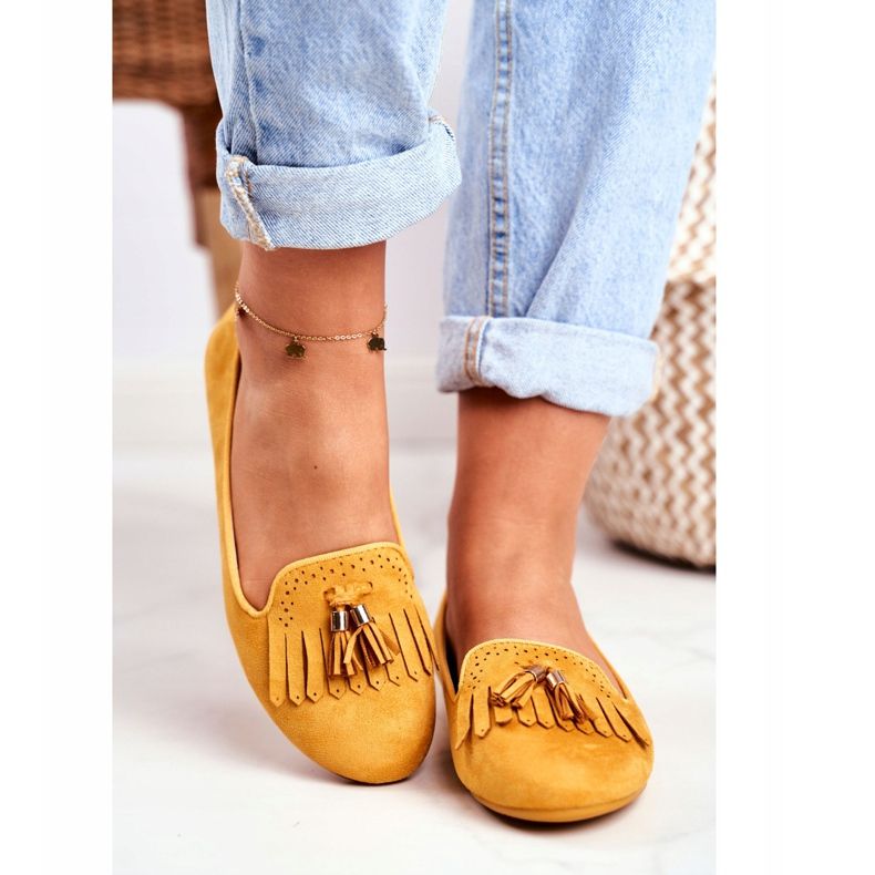 BUGO Damen Slipper Yellow Lords Fringes Therese gelb 2