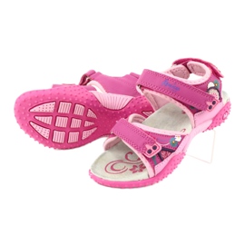 American Club Mädchensandalen mit Ledereinsatz American 1232 pink lila rosa 2