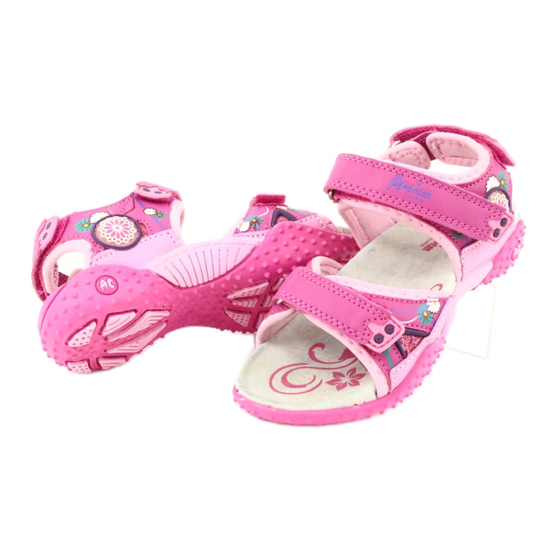 American Club Mädchensandalen mit Ledereinsatz American 1232 pink lila rosa 5