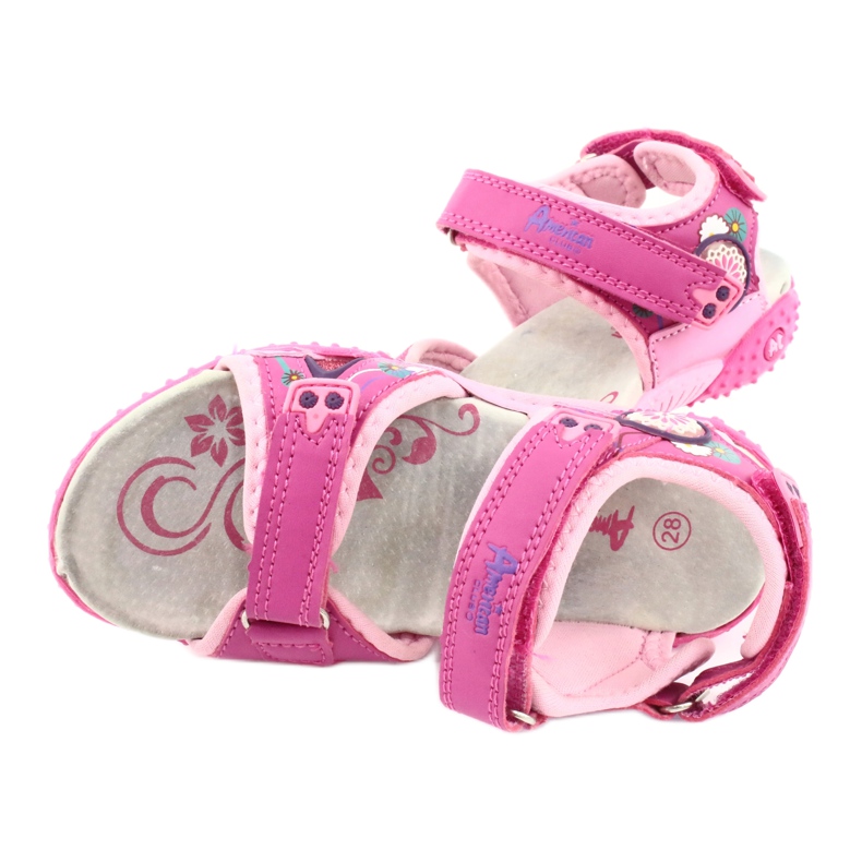 American Club Mädchensandalen mit Ledereinsatz American 1232 pink violett rosa 3