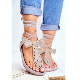 Lu Boo Damen Grau gebundene Sandalen Japanese Mara 2