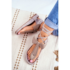 Lu Boo Damen Grau gebundene Sandalen Japanese Mara 3