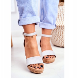 PS1 Damen Sandalen mit Keilabsatz Grau MarryMe 2