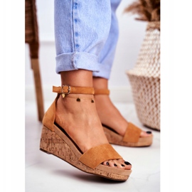 PS1 Damen-Sandalen mit Keilabsatz Camel MarryMe braun 2