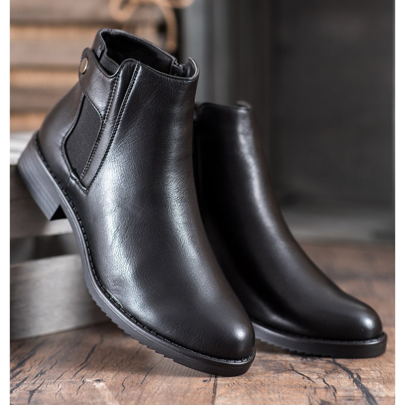 J. Star Bequeme flache Stiefel schwarz 1