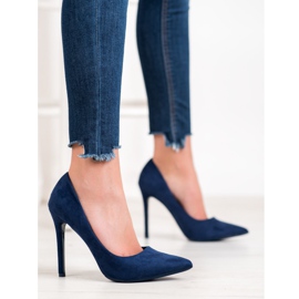 Small Swan Wildleder-Pumps an einer Nadel blau 1