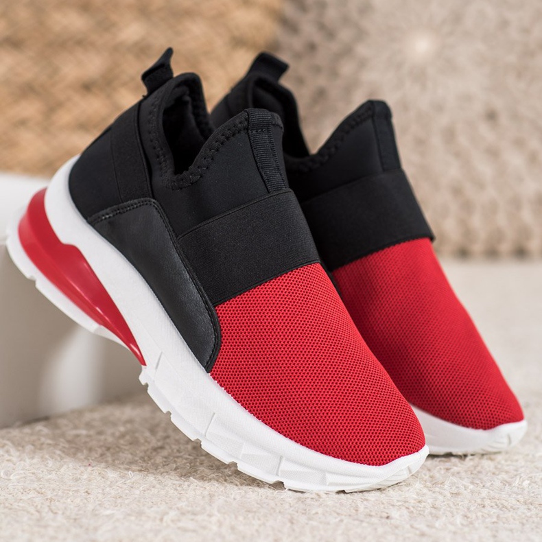 SHELOVET Sport-Sneaker zum Hineinschlüpfen schwarz rot 1