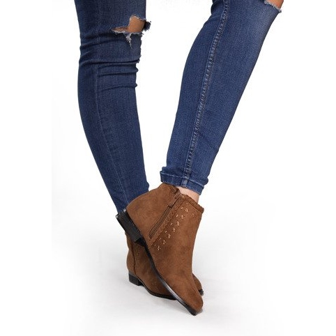 Wildleder Booties Chelsea Boots 100-602 Camel braun 1