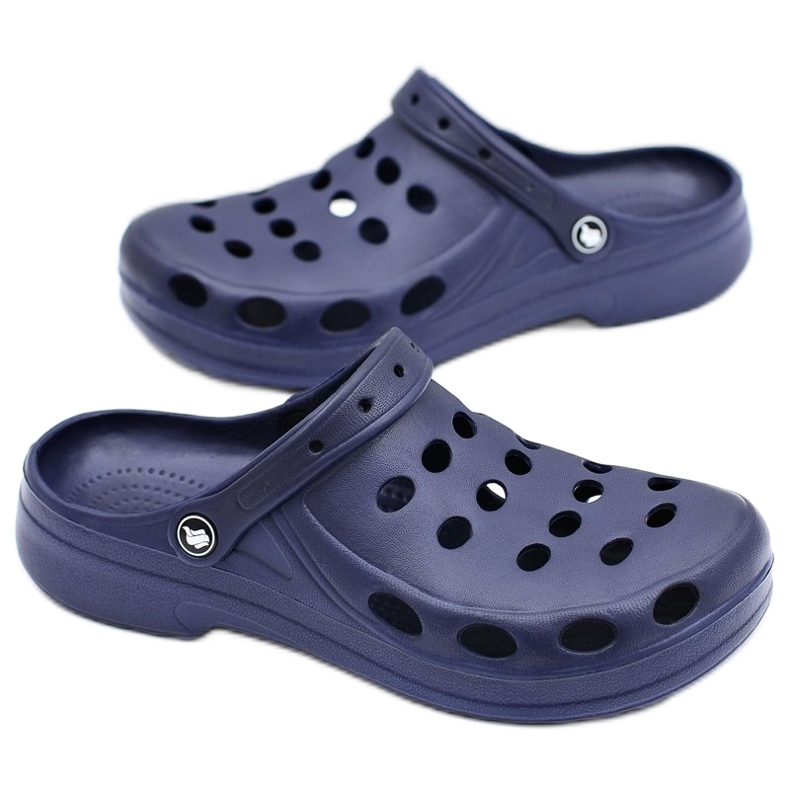 Flameshoes Herren Hausschuhe Sandalen Navy Blue Crocs marineblau 2