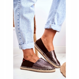 Damen Espadrilles Geflochtene Sohle Braun Big Star DD274A146 2