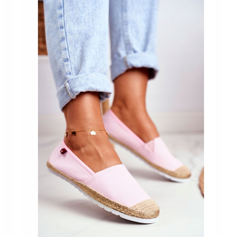 Damen Espadrilles, Geflochtene Sohle Pink Big Star DD274728 rosa 1