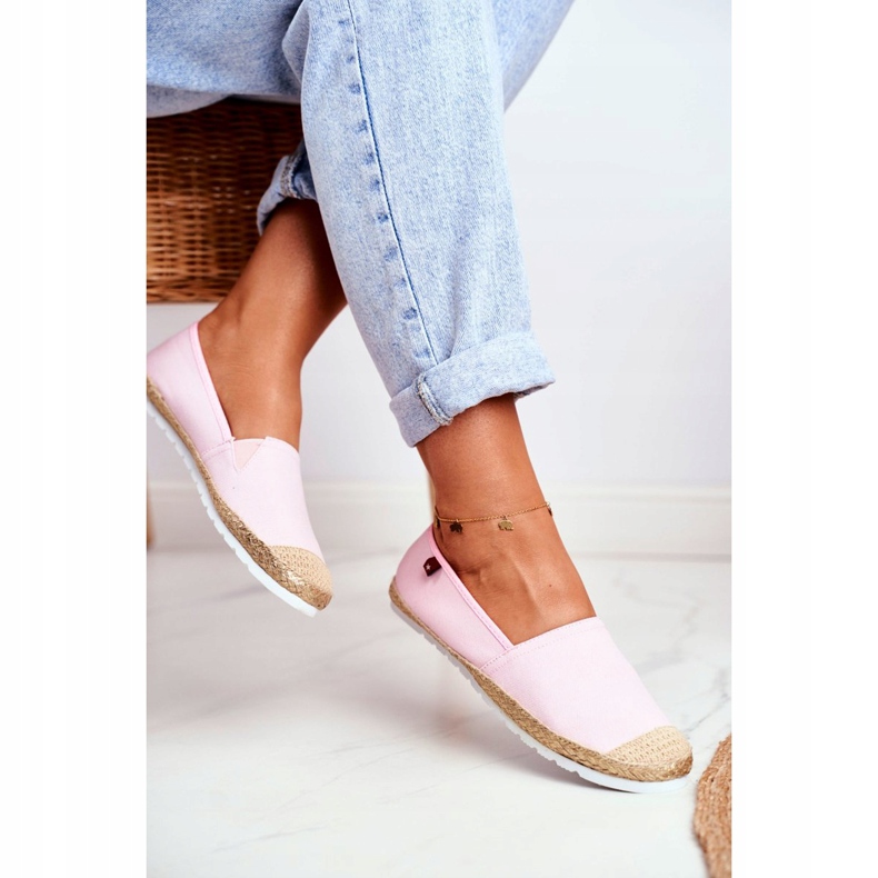 Damen Espadrilles, Geflochtene Sohle Pink Big Star DD274728 rosa 2