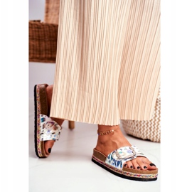 Damen Hausschuhe Big Star Metallic Muster DD274127 weiß 2