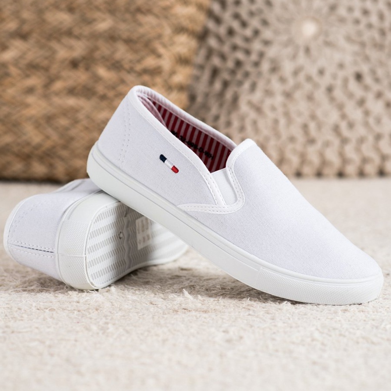 SHELOVET Weiße Textil-Sneakers 2