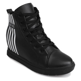 Modische schlichte Sneakers GFA98 Schwarz weiß 1