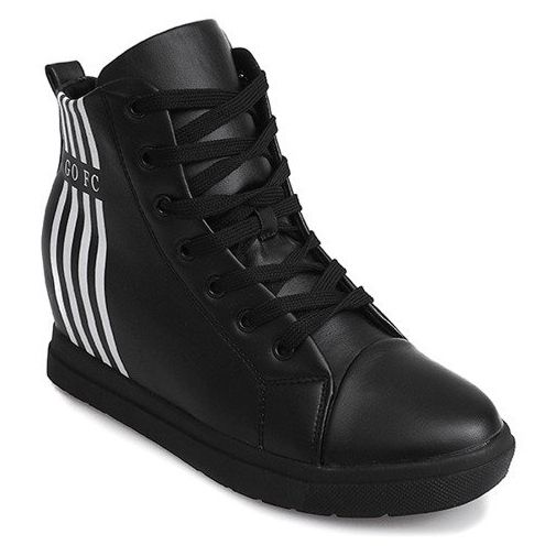 Modische schlichte Sneakers GFA98 Schwarz weiß 1